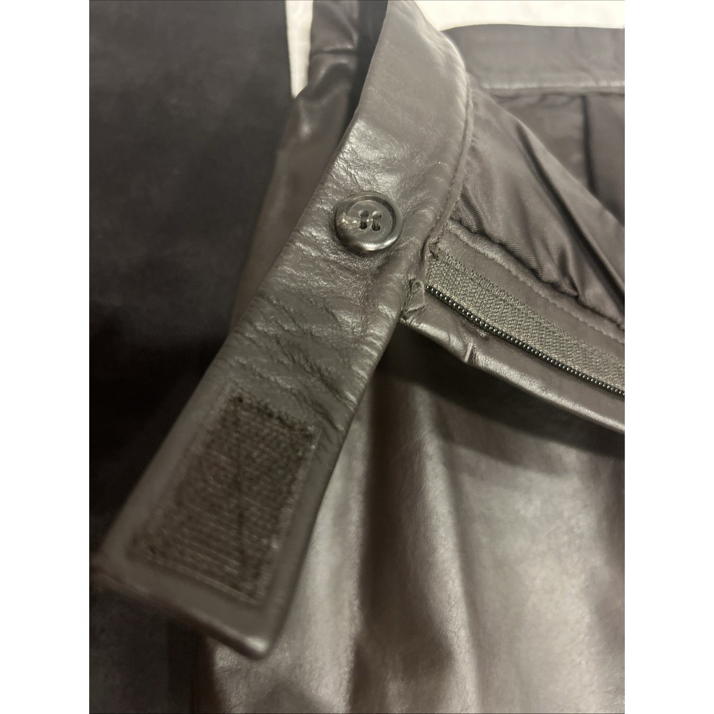 Apostrophe Genuine Leather Pencil Skirt Brown Size 6 Vintage Y2K 90s Minimalist - Picture 5 of 12